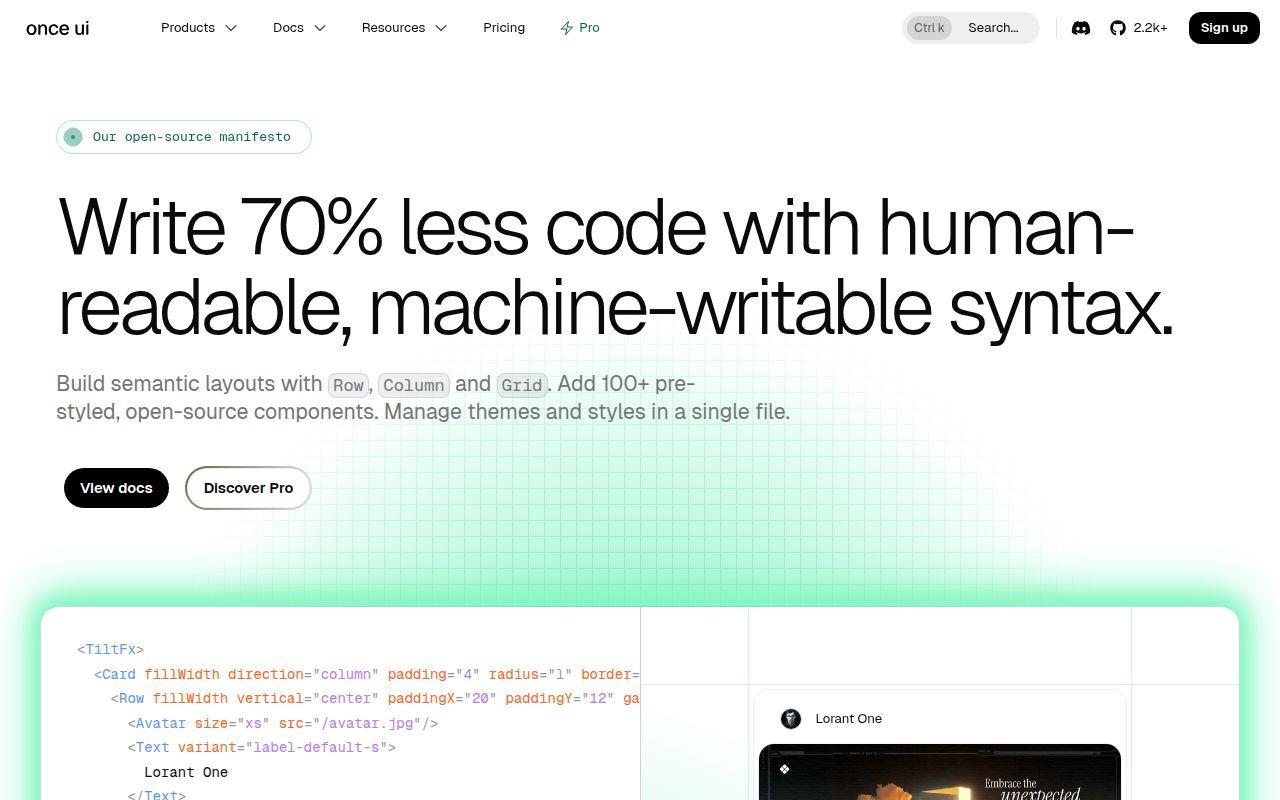 Once UI screenshot